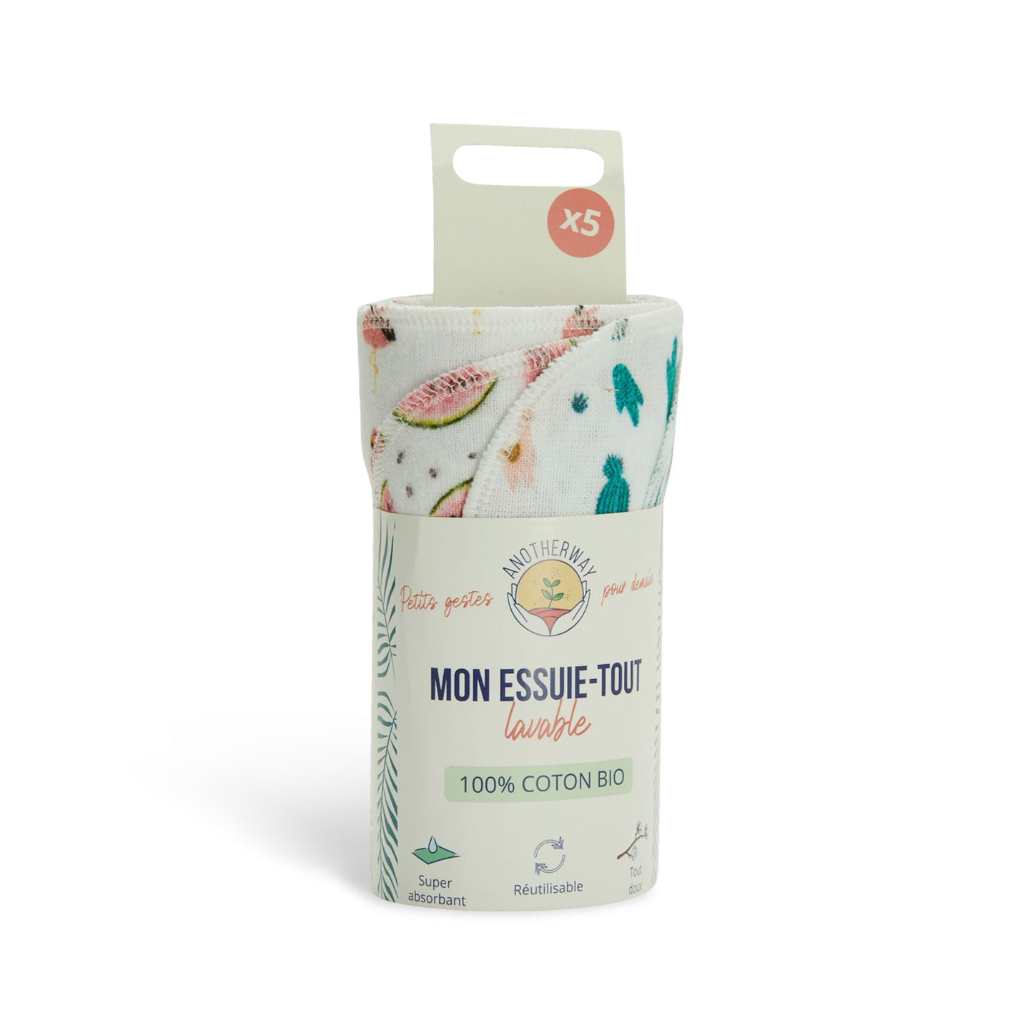 Essuie-tout lavable en coton bio