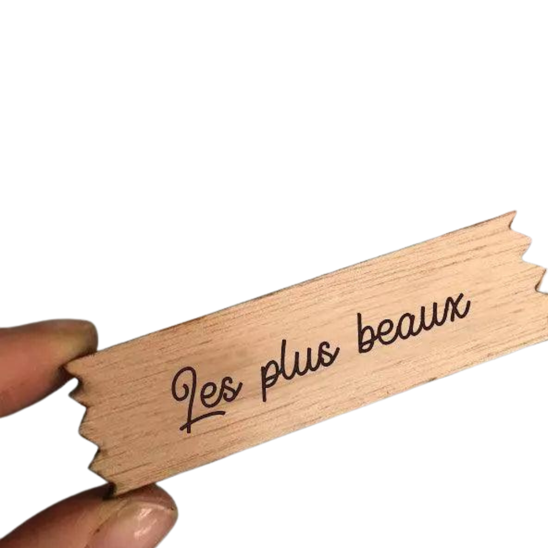 Aimant en bois à message